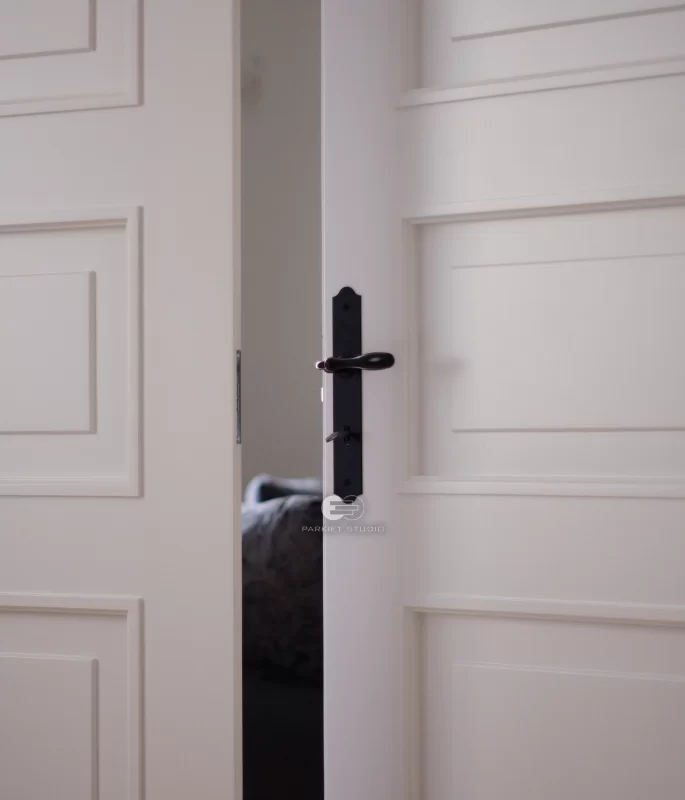 DRZWI KLASIK 03 DWUSKRZYDŁOWE Z KLAMKĄ MAZOVIA - LAKIER SATYNA BIAŁY RAL 9003