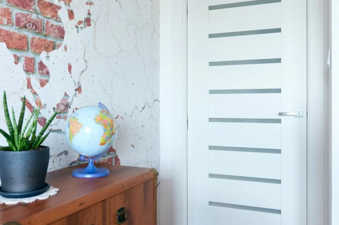 Drzwi Lagrus MORENA M1 w fornirze o kolorze RAL 9003